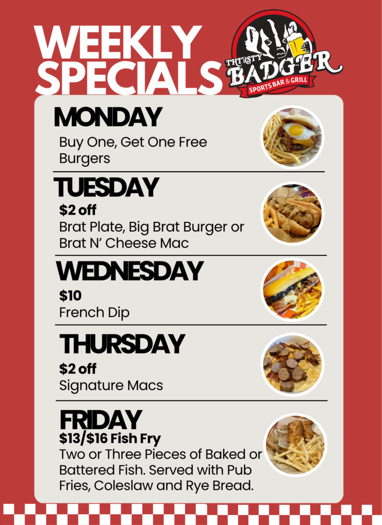 Weekly Specials Monday - Friday